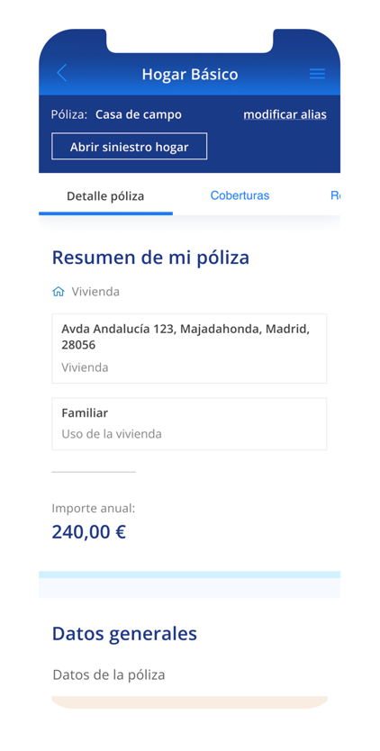 Imagen aplicación móvil de Santalucía